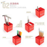 Hobby mio mini tool storage box bright red plastic organizer with compartments for scale modeling tools and pens