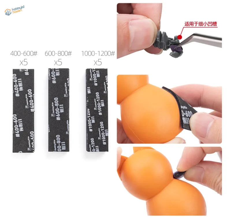 Hobby Mio Scale orange rubber duck sanding block 400-1200# for scale modeling