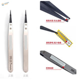 Hobby Mio Scale silver precision tweezers with black tips for scale modeling