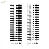 Black and white Holes/Panel Lines Measuring Card gauge chart for panel lines