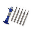 Figure Painting Station: Stedi MS-206 blue handheld vise with five ultra-fine liner brushes