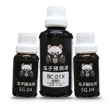 Guazi Studio BC.01X Full-Cure Set: one 100ml bottle of mirror gloss black paint with two 15ml bottles of hardener