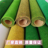 Vibrant green landscape grass mat rolled with dense textured fibers