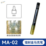 Laser Colors Acrylic Markers: sleek black with gold cap, holographic ink