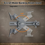 Leungs workshop upgraded gray plastic model aircraft holder with movable wing supports for scale modeling tools