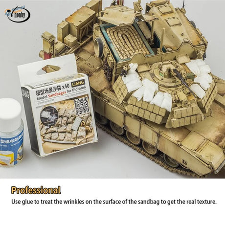 Liang 40pcs model sandbags on tan 1/72-1/35 armored vehicle