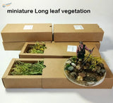 Long leaf shrubs in clear resin with grass and stones, boxed