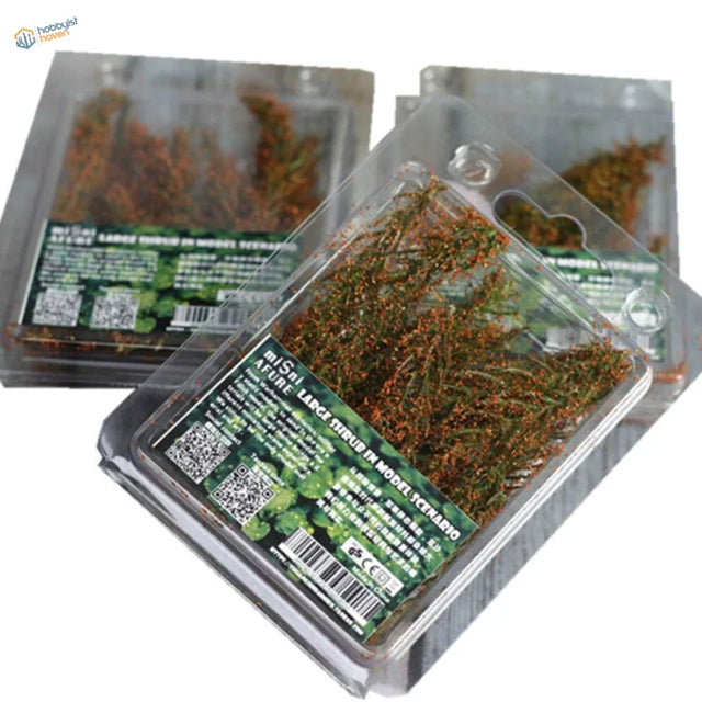 Long shrubs for dioramas in clear plastic pack, scale modeling scenery