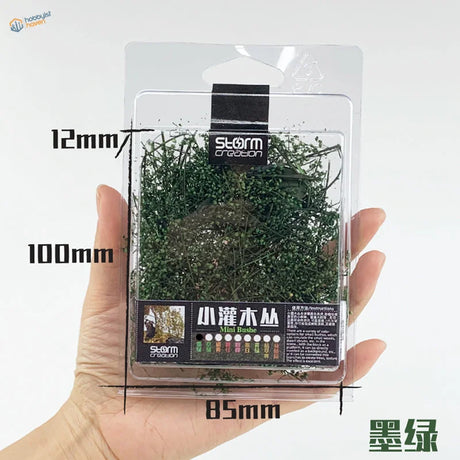 Long shrubs for dioramas in clear blister pack, scale modeling foliage