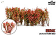 Deep autumn red long shrubs with blossoms for scale modeling dioramas