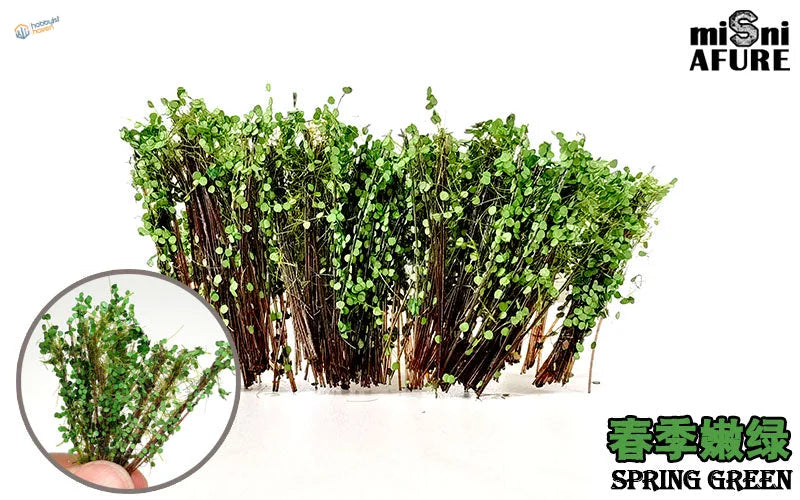 Long shrubs for dioramas: spring green artificial aquatic plant with round leaves
