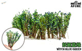 Miniature witch blue green long shrubs foliage set by Misni Afure for scale modeling dioramas