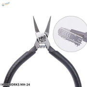 Madworks flat nose photo etch bending pliers with black handles silver jaws and spring mechanism for precision hobby tools