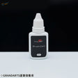 White plastic bottle with white dropper cap and black silver grandarts brush care label 15ml for precision hobby tools