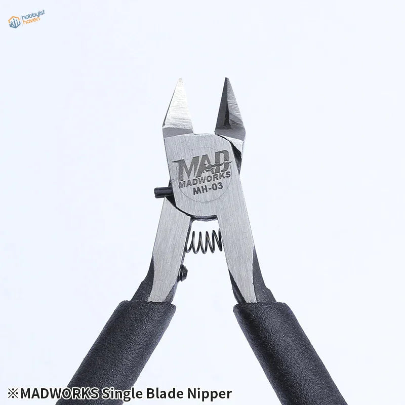 Madworks Single Blade Nipper MH-03 silver with black textured handles