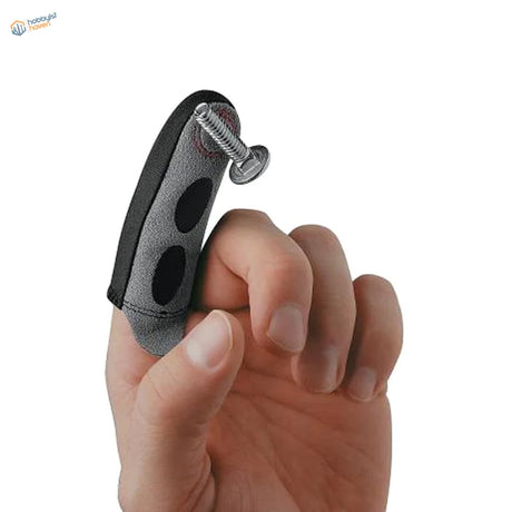 Magnetic fingertip gray finger grip with black accents for scale modeling tools