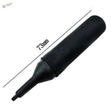 Black rubber suction cup with a tapered design and 73mm length.