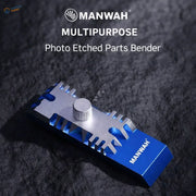 Manwah multi-functional compact photo etched bender in blue and silver with textured knob for precision hobby tools