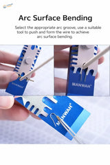 Blue manwah multi-functional compact photo etched bender with metallic grooves and central knob for precision hobby tools