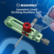 Manwah symmetrical scribing guide tool with green metallic body, red adjustment knob, and silver screwdriver-like tip designed for precise symmetrical scribing