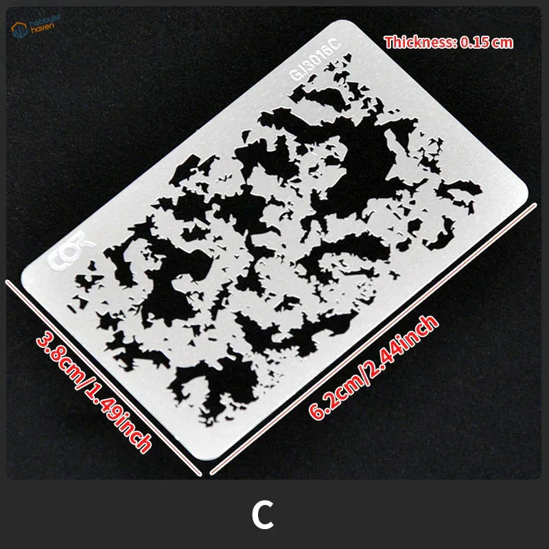 Silver camouflage stencil for streaking effects in scale modeling