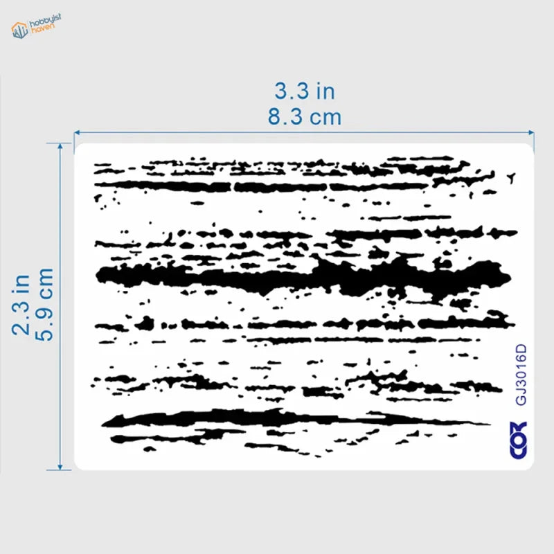 White rectangular Mapping Streaking Stencil with black textured lines for scale modeling