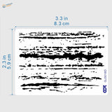 White rectangular Mapping Streaking Stencil with black textured lines for scale modeling