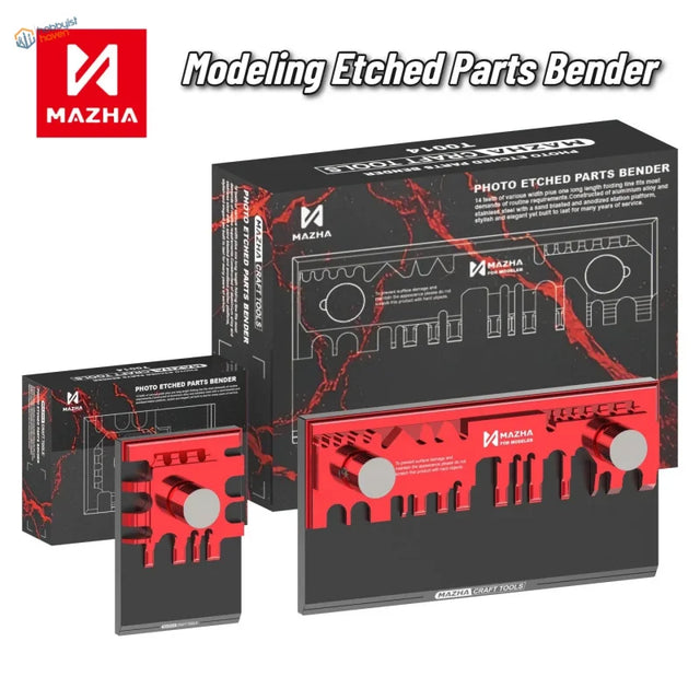 Mazha red aluminum alloy parts bender with engraved design and silver knobs for precise scale modeling tools