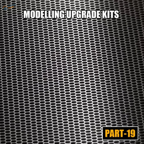Black hexagonal metal mesh grille for Gundam models