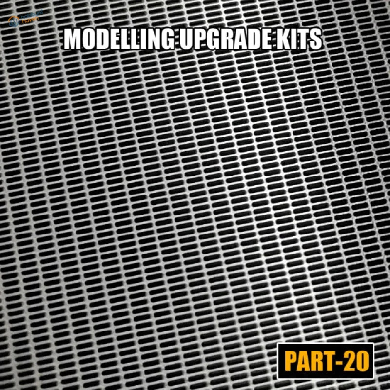 Black and silver perforated metal mesh for Gundam models