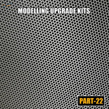 Black and silver perforated metal mesh for Gundam models