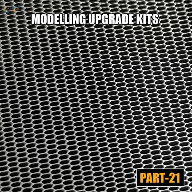 Black hexagonal metal mesh grille for Gundam models