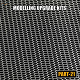 Black hexagonal metal mesh grille for Gundam models
