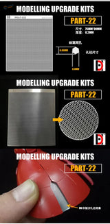 Silver hexagonal metal mesh panel for Gundam models upgrading