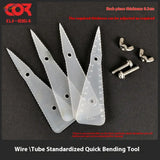 Clear plastic templates for metal rod bender with scale, wing nuts, bolts
