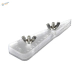 Clear plastic ruler with silver wing nuts on Metal Rod Bender with Scale