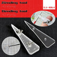 Metal rod bender with scale: clear plastic tool, metal screw, numbered scale