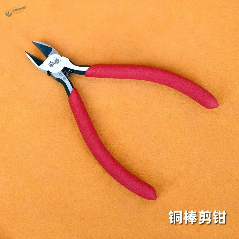 Red-handled copper rods wire cutting pliers with spring mechanism