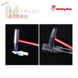 Mini metal hammer: silver and red two-headed Hebbymie with black rubber tips