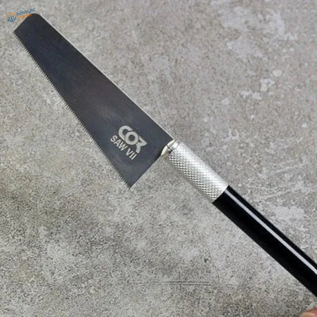 Black-handled mini modeling backsaw with silver-tipped blade