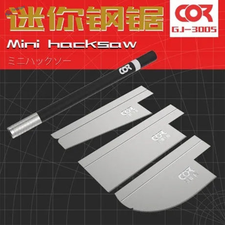 Black-handled Cor GJ-3005 mini modeling backsaw with silver blade