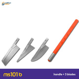 MS101 B mini modeling saw: orange handle with 3 blades in different shapes