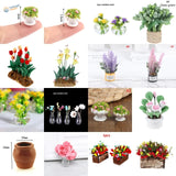 Exquisite miniature flowers for dioramas and dollhouses in assorted colors