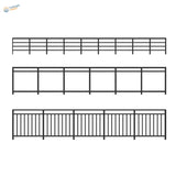 Miniature railing with black metal designs, vertical and horizontal bars for scale modeling