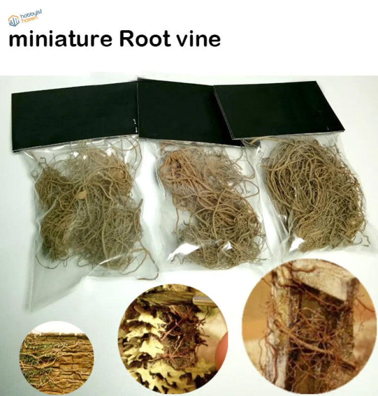 Miniature roots vine in brown tan tangled texture for model scenery