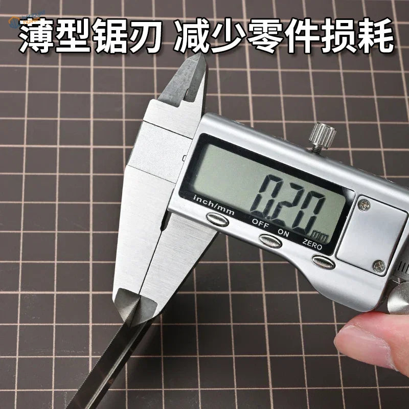 Silver Shi Modeling Backsaw caliper with thin blade measuring 0.27 inches