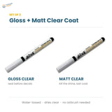 Mo Shi Tools gloss and matt clear varnish marker pens, set of two
