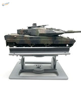 Detailed Leopard 2 tank model in camouflage with Iron Cross in Model AFV Holder