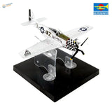 White olive green P-40 Warhawk model on aircraft display stand