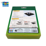 Green Trumpeter mastertools model aircraft kit box on display stand